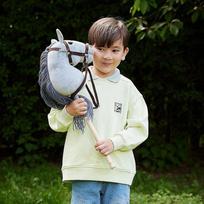 zirgas zaislai - HOPPIHORSE Hobby Horse A4, pilkas, ant pagaliuko - 2 nuotrauka