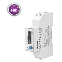 elektros skaitiklis 100a - ORNO OR-WE-524 Vienfazis elektros skaitiklis 100A MID 1 modulis DIN TH-35mm PV - 1 nuotrauka