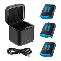 gopro hero battery - Telesin GP-BNC-902 3 lizdų įkroviklis su 3 akumuliatoriais, skirti GoPro Hero 12/11/10/9 - 2 nuotrauka