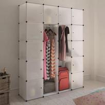 modulinys - Modulinė spinta, 14 skyrių, balta, 37x146x180,5 cm - 2 nuotrauka