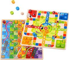 laiptukas - Tooky Toy stalo žaidimai 2in1 Ludo + Išlaisvinkite gyvūnus - 3 nuotrauka