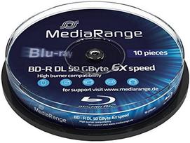 Duomenų laikmena MediaRange BD-R DL 6x, 50GB, 25vnt.