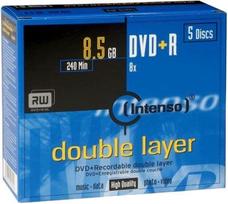 dvd 8.5gb - Duomenų laikmena Intenso, 8.5GB, 5vnt. - 1 nuotrauka