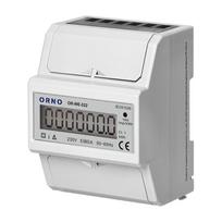 Orno OR-WE-522 1 fazės elektros suvartojimo indikatorius, 80A, 3 moduliai, DIN TH-35mm