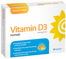 VITAMIN D3 Pamex 4000 IU kapsulės, 60 vnt.