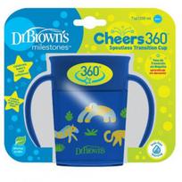 puodelis su dangteliu - DR.BROWN'S edukacinis puodelis CHEERS 360, 200 ml, mėlyna - 1 nuotrauka