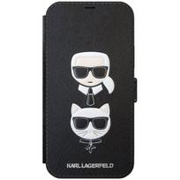 Karl Lagerfeld "KLFLBKP12MSAKICKCBK Saffiano K&C Heads Book Case iPhone 12/ 12 Pro"
