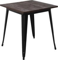 Lauko stalas OTE Altea Loft, juoda/tamsiai ruda, 70 cm x 70 cm x 77.5 cm
