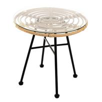 Lauko stalas Patio Desire, antracito/ruda/skaidri, 50 cm x 50 cm x 50 cm