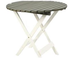 Lauko stalas Picnic Round, baltas/grafito, 76 cm x 76 cm x 72 cm