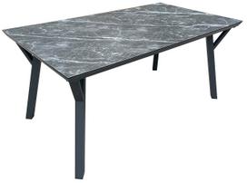 Lauko stalas Home4you Casper, marmuro/pilka, 160 cm x 90 cm x 73 cm