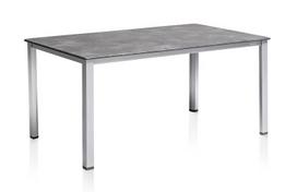Lauko stalas Kettler Cubic, sidabro/juodas, 160 cm x 90 cm x 74 cm