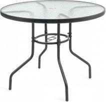Lauko stalas Mirpol Jupiter, juodas, 90 cm x 90 cm x 72 cm