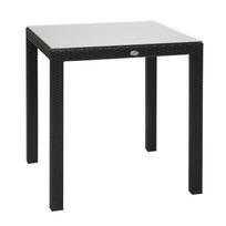 Lauko stalas Home4you Wicker, juodas, 73 cm x 73 cm x 71 cm