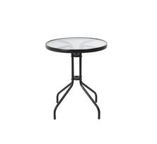 Lauko stalas Bistro, skaidrus/juodas, 60 cm x 60 cm x 70 cm