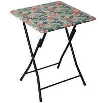 Lauko stalas Patio Flower Tropica, juodas/įvairių spalvų, 60 cm x 60 cm x 75 cm