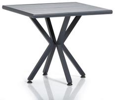 Lauko stalas Kalune Design Samara 1, juodas/pilkas, 94 cm x 94 cm x 78 cm