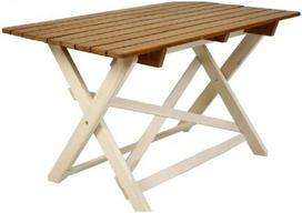 Lauko stalas Skandia, rudas/baltas, 109 cm x 66.5 cm x 650 cm