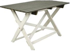 Lauko stalas Skandia, baltas/grafito, 109 cm x 66.5 cm x 650 cm