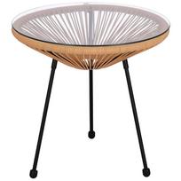 Lauko stalas Springos, skaidrus/rudas/juodas, 50 cm x 550 cm x 49 cm