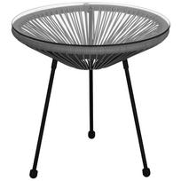 Lauko stalas Springos, juodas/pilkas, 50 cm x 50 cm x 49 cm
