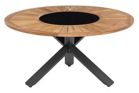Lauko stalas 4Living, rudas/juodas, 150 cm x 150 cm x 74 cm