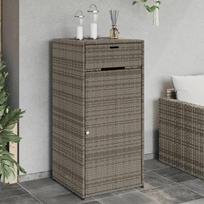 Sodo spintelė daiktams, poliratanas : Dydis - 55 x 55 x 111 cm, Spalva - Pilka
