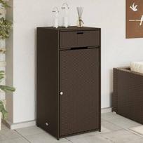 Sodo spintelė daiktams, poliratanas : Dydis - 55 x 55 x 111 cm, Spalva - Ruda