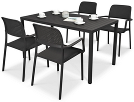 Lauko baldų komplektas Nardi Bora/Cube, antracito, 4 vietų