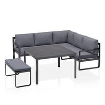 Lauko baldų komplektas Kettler Ocean, juodas/antracito, 7 vietų