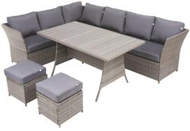 Lauko baldų komplektas Patio Gabrielle, pilkas/rudas, 8 vietų