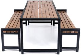 Lauko baldų komplektas DM Grill, rudas, 4 vietų