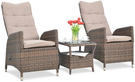 Lauko baldų komplektas Malta Duo, rudas, 2 vietų