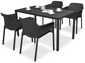 Lauko baldų komplektas Net/Cube, antracito, 4 vietų