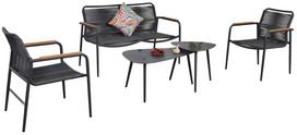 Lauko baldų komplektas Home4you Nebo, pilkas, 4 vietų