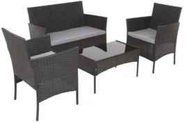 Lauko baldų komplektas Patio Edwige, juodas, 4 vietų