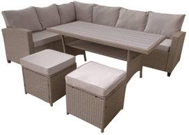 Lauko baldų komplektas Patio Nina, rudas, 8 vietų