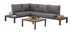 Lauko baldų komplektas Kalune Design Verona Wood, pilkas/rudas, 1-4 vietų