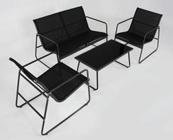Lauko baldų komplektas DM Grill Garden 05, juodas, 1-4 vietų