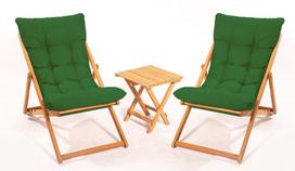 Lauko baldų komplektas Kalune Design MY005, rudas/žalias, 1-2 vietų