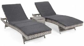 Lauko baldų komplektas Bora Bora, pilkas/šviesiai pilka, 1-2 vietų