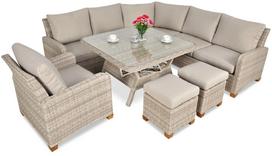 Lauko baldų komplektas Focus Garden Toledo Dining, rusvai gelsva, 9 vietų