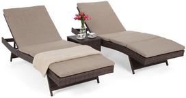 Lauko baldų komplektas Bora Bora, rudas/tamsiai ruda, 1-2 vietų