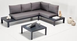 Lauko baldų komplektas Kalune Design Verona, juodas/pilkas, 4 vietų