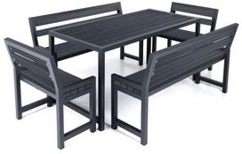 Lauko baldų komplektas DM Grill Comfort 4, juodas, 6 vietų