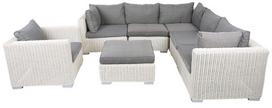 Lauko baldų komplektas Patio Dorothee, baltas/pilkas/antracito, 6 vietų