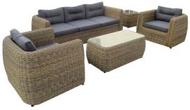 Lauko baldų komplektas Patio Annabelle, pilkas/šviesiai ruda, 5 vietų