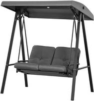 "Outsunny Hollywood" supynės 2 vietų sodo supynės su reguliuojamu stogu, pagalvėlėmis, supamojo suolelio keliamoji galia iki 220 kg, skirtos sodui, balkonui, tamsiai pilkos spalvos, 145 x 116 x 172 cm