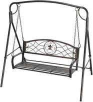 Outsunny Metalinės sodo sūpynės 2 žmonėms - bronza 167 x 123 x 175 cm