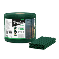 Tvoros juosta / tinklas Bradas, 19cm x 36m, 200g/m2, + 20 klipsų, žalia